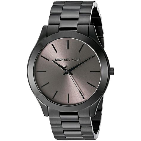 michael kors slim runway coated stainless steel watch|michael kors men's watches black.